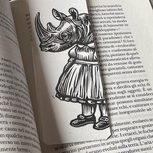 Linoprint, handprinted bookmark