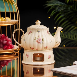 Britisches Nachmittagstee-Set Retro Tee Set Glas gekochte Früchte Blumen Teekanne Früchtetee Tasse Teeparty Tee-Set Teeset nach Maß Bild 4
