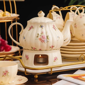 Britisches Nachmittagstee-Set Retro Tee Set Glas gekochte Früchte Blumen Teekanne Früchtetee Tasse Teeparty Tee-Set Teeset nach Maß Bild 3
