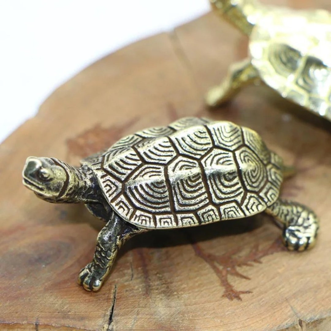 Pure Copper Retro Turtle Statue Home Office Desk Trinkets Solid Wenwan