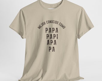 Papa Heavy Cotton Tee, Clothing for Dads, Spanish Father's Day, Dia del Padre, Para Papa, Bilingual Gifts for Dad