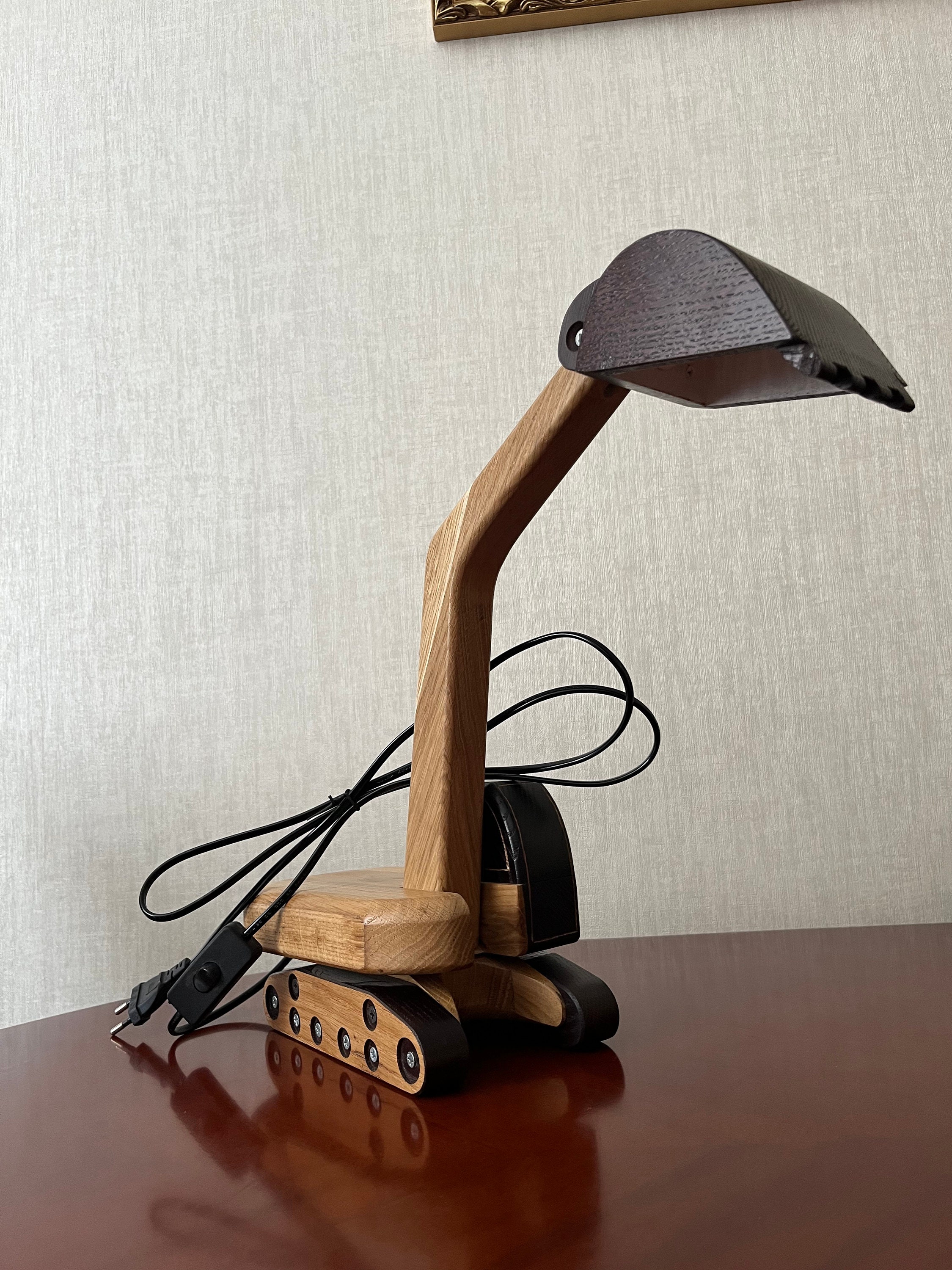 Handmade Walnut Backhoe Lamp: Kids Construction Night Light - Etsy