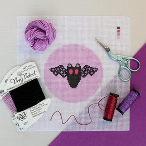 Chauve-souris | Toile peinte à l&#39;aiguille peinte à la main | 18 mailles