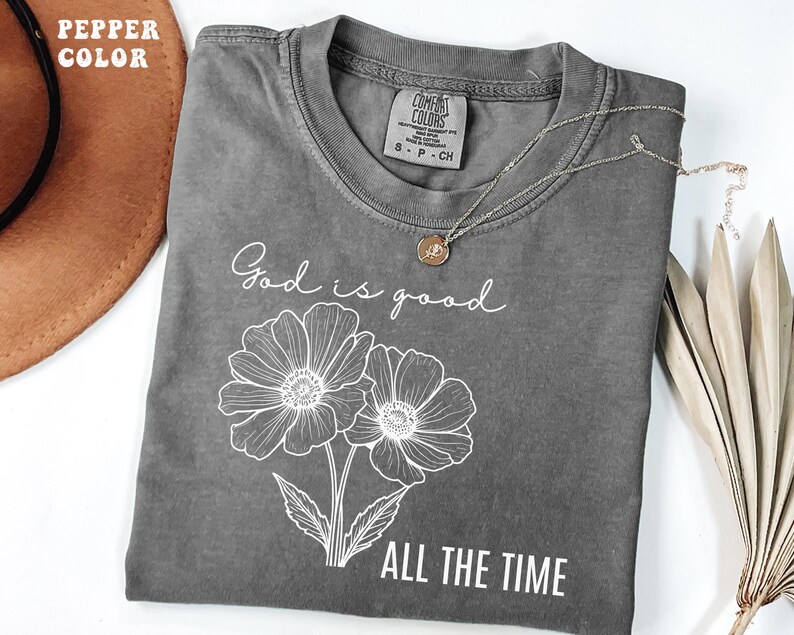 Floral Comfort Colors Bible Verse Tee,christian Shirt for Woman,god