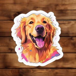 Golden Retriever Sticker | Cute Dog | Pet Art | Water Resistant | Gift for Artist | Dog Lover