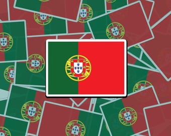 ポルトガル国旗ステッカー | ポルトガルの誇り | ポルトガル旅行 | ポルトガル語を学ぶ | デカール | 耐水性と耐傷性ビニール