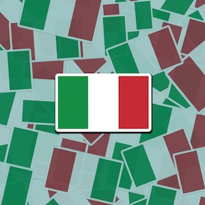 Adesivo bandiera italiana / Orgoglio italiano / Viaggio in Italia / Impara l&#39;italiano / Decalcomania / Vinile resistente all&#39;acqua e ai graffi