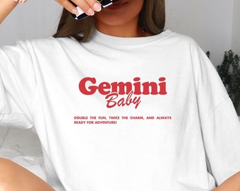 Gemini Shirt, Astrology Shirt, Zodiac Sign Shirt, Y2K Top, Graphic Tee, Astrology Zodiac Sign Gifts, Yoga Shirt, Statement Shirt, Witchy Tee