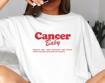 Cancer Shirt, Astrology, Zodiac Birthday Shirt, Y2K, Graphic Tee, Astrology Zodiac Sign Gifts, Zodiac, Statement Shirt, Women
