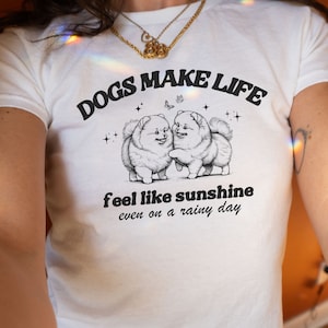 Dog Love, Y2K Baby Tee, Y2K, Womens Clothing, Birthday Gift, Gift For Girlfriend, Shirt, Gift, Y2K Clothing, Dogs, Pets, Tshirt, Tee Shirt
