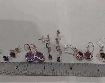 Sterling Silver purple earrings