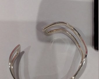 Sterling Silver Joined wave cuff