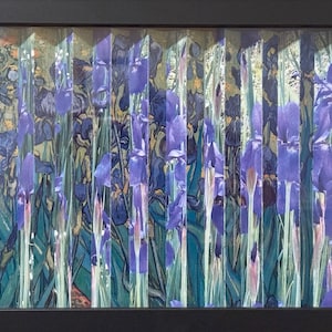 Van Gogh Agamograph: Iris Garden Kinetic Art in 8&quot; x 10&quot; Frame