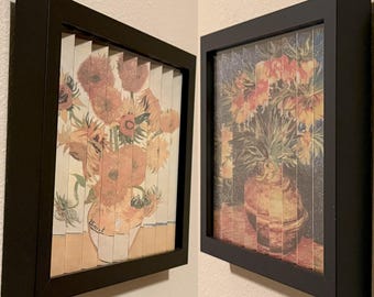 Van Gogh Agamograph: Imperial Fritillaries to Sunflowers Kinetic Art in 8" x 10" Frame