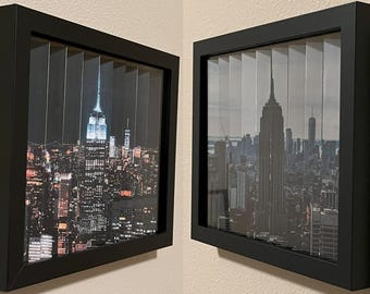 Empire State Building Agamograph: NYC Kinetic Art in 8" x 10" Frame