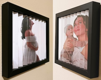 Agamografo personalizzato: opera d'arte cinetica personalizzata con le tue foto in una cornice da 20 x 25 cm.