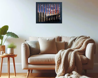 Yosemite Agamograph: Tunnel View Day to Sunset Kinetic Art in 8" x 10" Frame