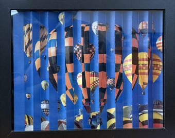 Adventure Agamograph: Group to Single Hot Air Balloon Kinetic Art in 8" x 10" Frame
