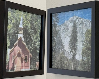 Yosemite Agamograph: Yosemite Chapel and El Capitan Kinetic Art in 8" x 10" Frame