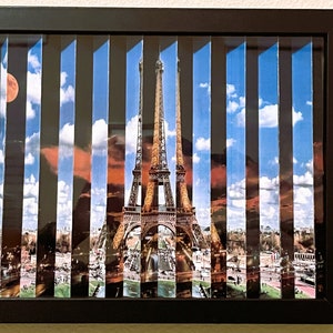 Paris Agamograph: Eiffel Tower Day to Night Kinetic Art in 8&quot; x 10&quot; Frame
