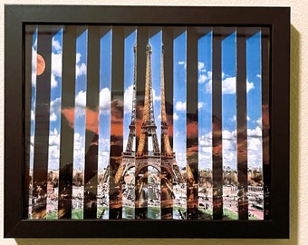 Paris Kinetic Photograph Agamograph Eiffel Tower Day and Night (Unframed)