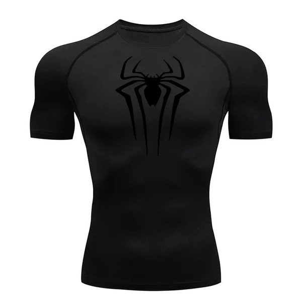 Short Sleeve Spider Man Compression Shirt