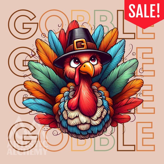 Colorful Thanksgiving Turkey, gobble gobble png, colorful Thanksgiving shirt, Thanksgiving Clipart, Turkey Clipart png, Fall Turkey, PNG