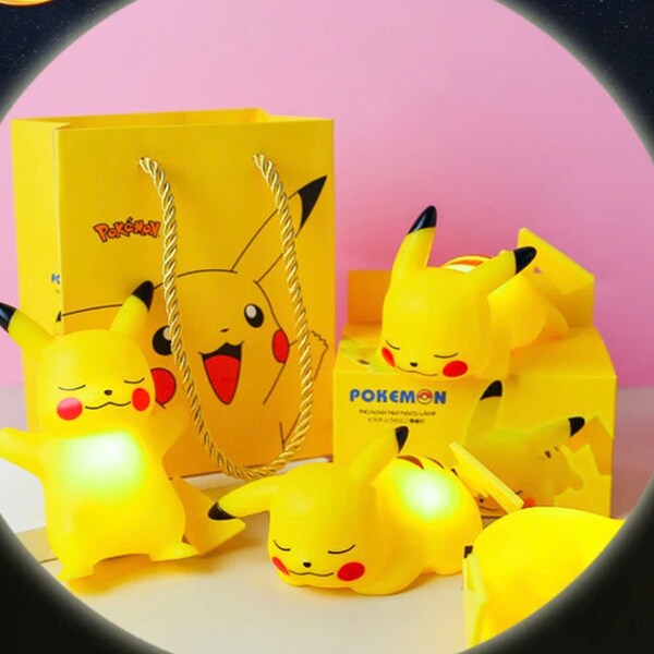 Pokemon Night Light - Cute Pikachu, Charmander, Squirtle and Psyduck Lamp, Perfect for Kids Room Decor & Gifts