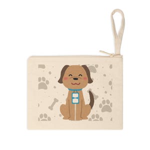 Dog Zipper Pouch, Cute Pet Accessory, Paw Print Bag, Small Makeup Bag, Dog Lovers Gift, Dog Zipper Pouch, Stocking Stuffer, Dog Treat Bag