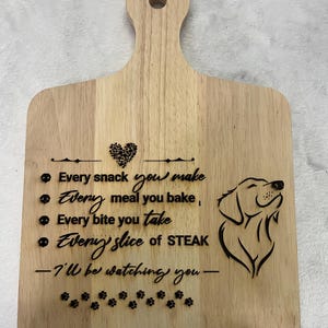 Mini Charcuterie Board, funny dog poem, I’ll be watching you, barkuterie board, dog charcuterie board, dog cutting board, carving board