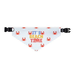 Crab Dog Bandana: Beach Time Summer Pet Collar
