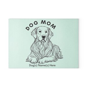 Dog Mom Glass Cutting Board | Pet Lover Gift, Kitchen Decor, Dog Owner Kitchenware, Cooking Gift, Personalized Pet Lover Gift