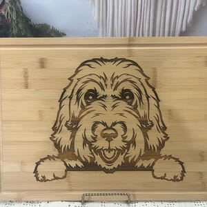 Golden Doodle Cutting Board, Barkuterie Board, barkuterie, golden doodle, carving board, dog charcuterie, doodle cutting board, housewarming