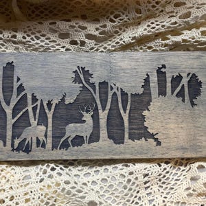 Deer Family Charcuterie Board: Laser Etched Cheese & Bread Board