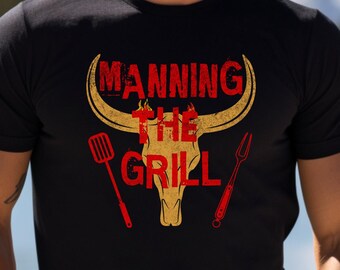 Grill Master Bull Skull Tee: BBQ T-Shirt