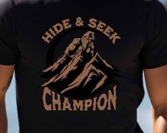 Bigfoot Hide & Seek Champion Shirt: Funny Sasquatch Hiking Tee