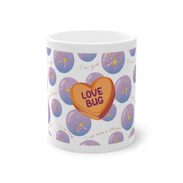 Love Bug Mental Health Tasse Muttertag Vatertag Beste Freunde Geburtstag Affirmation Geburtstagsgeschenk Selbstliebe Standard Mug, 11oz