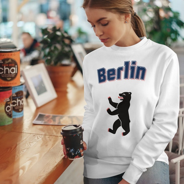 Berlin Sweatshirt Berliner Bär Hauptstadt Logo Souvenir Deutschland Vatertag Muttertag Crewneck College Hoodie