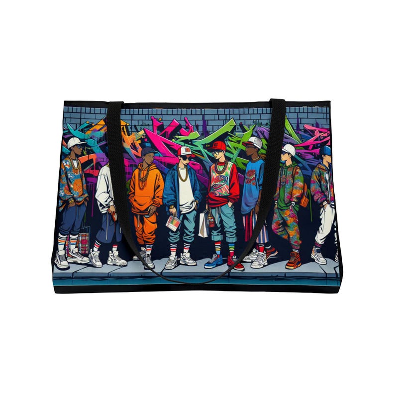 Raised On Hip Hop Shoulder Handbag Graffiti Art Style LT05