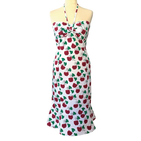 Vintage Moschino Jeans Kleid mit Beeren-Print