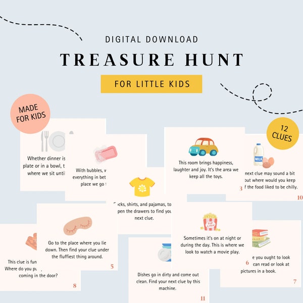 Indoor Treasure Hunt | Clues for Toddlers, Preschool, and Early Elementary Age | Indoor Kids Activity | Easter and Birthday Game