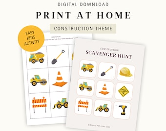 Indoor Scavenger Hunt | Construction Theme | Easy Kids Activity