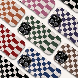 Mix Checkered iPhone 16 15 14 Pro Max Trendy Checkered Google Pixel 9 8 Phone Cover Retro Checkerboard Samsung Galaxy S25 S24 S23 Phone Case