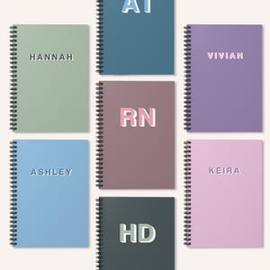 Schattenblock Spiralblock Notizbuch Benutzerdefinierte Initiale Hardcover Zeitschrift Bunt Personalisierter Name Liniert Planer Minimalistisches Notizbuch Geschenk für Ihn Sie