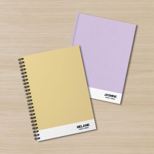 Grazioso quaderno a spirale pastello, diario personalizzato con nome, diario minimalista a righe, quaderno di scrittura a colori personalizzati, regalo per lui e per lei, adolescente