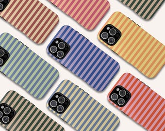 Funda para iPhone 17 16 15 Pro Max con rayas horizontales, funda para Samsung Galaxy S25 S24 con rayas bicolor, funda para Google Pixel 9 8 con líneas minimalistas