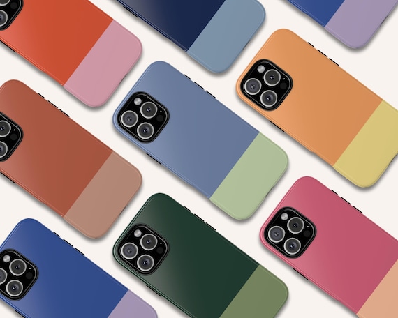 Color Block Phone Case, Vibrant Tough Phone Cover Gift, Modern MagSafe iPhone 16 15 14 Pro Max, Cute Minimalistic Samsung Galaxy S25 S24 S23