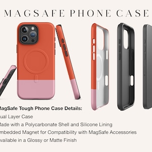 Coque pour portable color block, coque de portable solide et éclatante, iPhone 16 15 14 Pro Max MagSafe moderne, Samsung Galaxy S25 S24 S23 minimaliste et mignon image 6