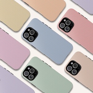 Custodia per telefono Mini Stripes, linea sottile e carina, per Google Pixel 9 8, estetica minimalista, Samsung Galaxy S25 S24, cover per telefono a strisce verticali per iPhone 16 e 15.