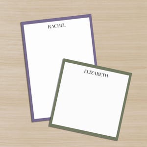 Bloc de notas minimalista con nombre personalizado, borde vibrante, inicial personalizada, bloc de notas de oficina sencillo, regalo para hombres y mujeres